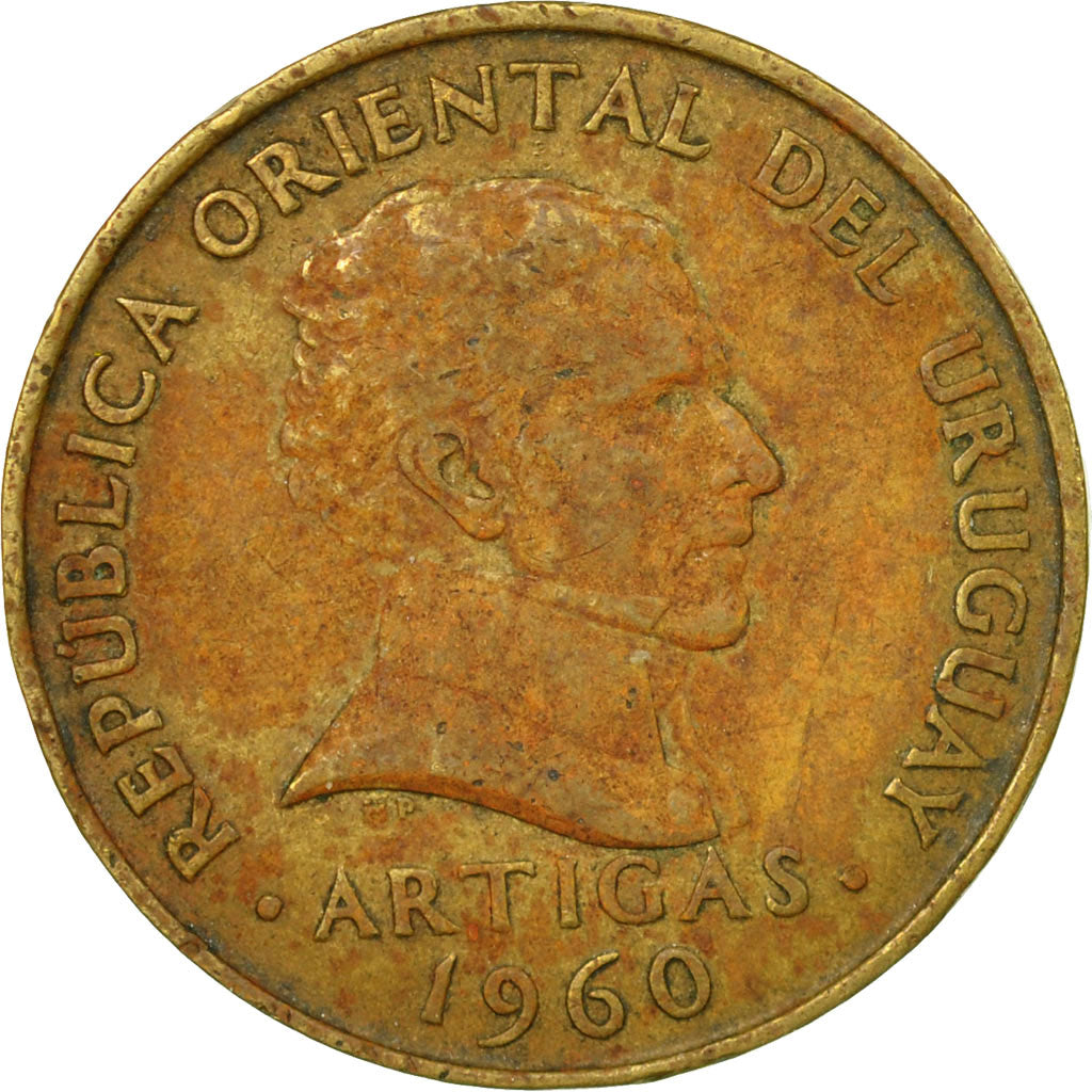 Coin, Uruguay, 10 Centesimos, 1960, VF(30-35), Nickel-brass, KM:39