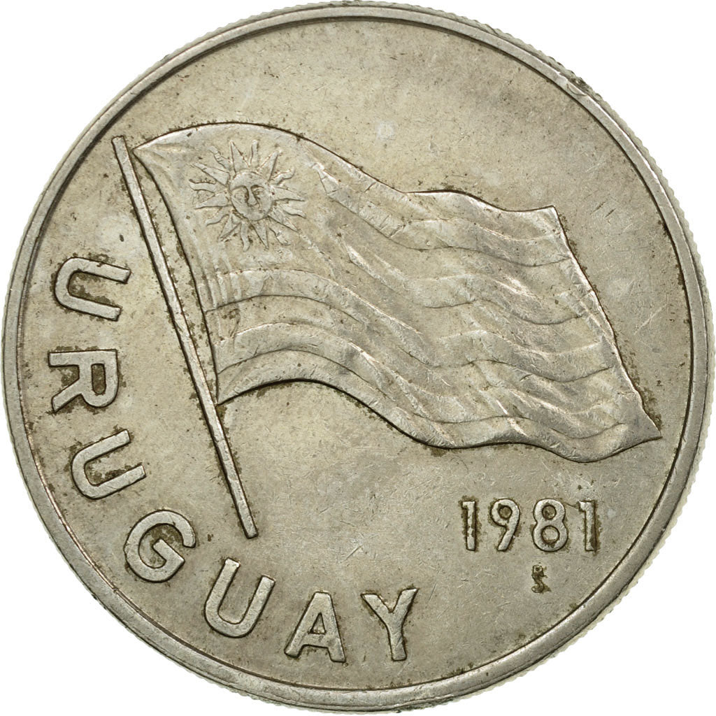 Moneta, Urugwaj, 5 Nuevos Pesos, 1981, Santiago, EF(40-45), Miedź-Nikiel-Cynk