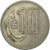 Moneda, Uruguay, 10 Nuevos Pesos, 1981, Santiago, MBC, Cobre - níquel, KM:79