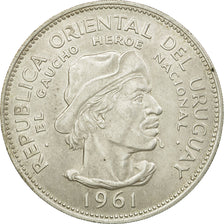 Coin, Uruguay, 10 Pesos, 1961, AU(55-58), Silver, KM:43