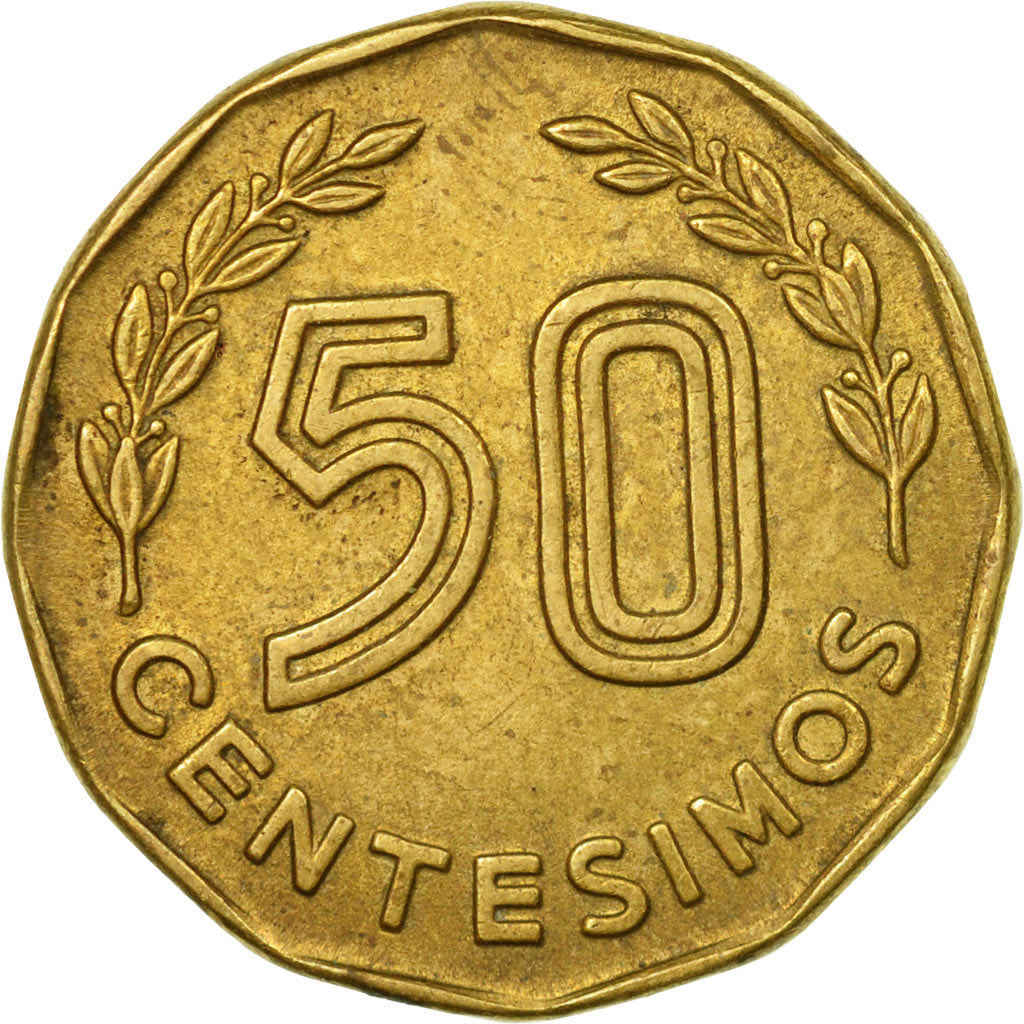 Coin, Uruguay, 50 Centesimos, 1976, Santiago, EF(40-45), Aluminum-Bronze, KM:68