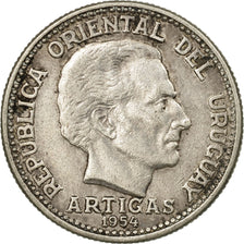 Coin, Uruguay, 20 Centesimos, 1954, Utrecht, EF(40-45), Silver, KM:36