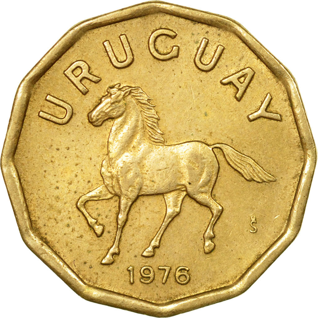 Coin, Uruguay, 10 Centesimos, 1976, Santiago, EF(40-45), Aluminum-Bronze, KM:66