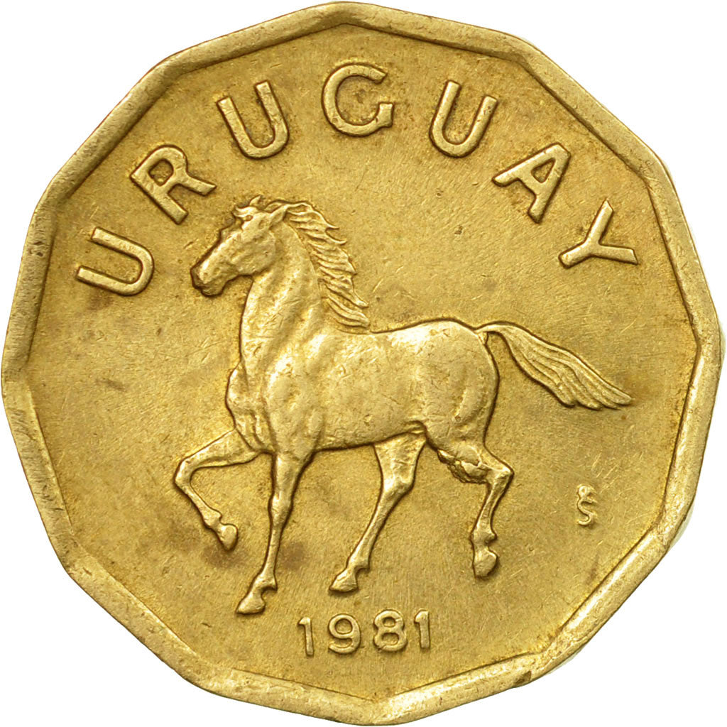 Coin, Uruguay, 10 Centesimos, 1981, Santiago, EF(40-45), Aluminum-Bronze, KM:66