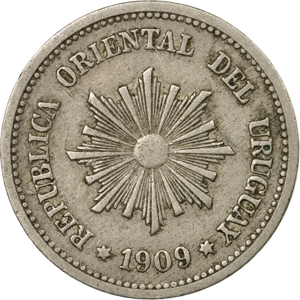 Moneta, Urugwaj, 2 Centesimos, 1909, Uruguay Mint, Paris, Berlin, Vienna