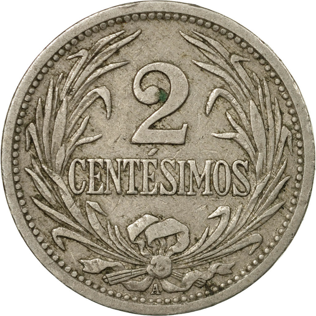 Moneta, Urugwaj, 2 Centesimos, 1909, Uruguay Mint, Paris, Berlin, Vienna