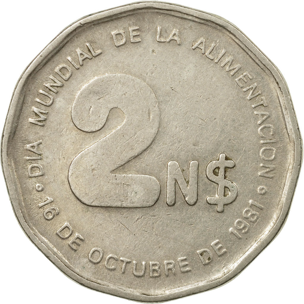 Coin, Uruguay, 2 Nuevos Pesos, 1981, EF(40-45), Copper-Nickel-Zinc, KM:77