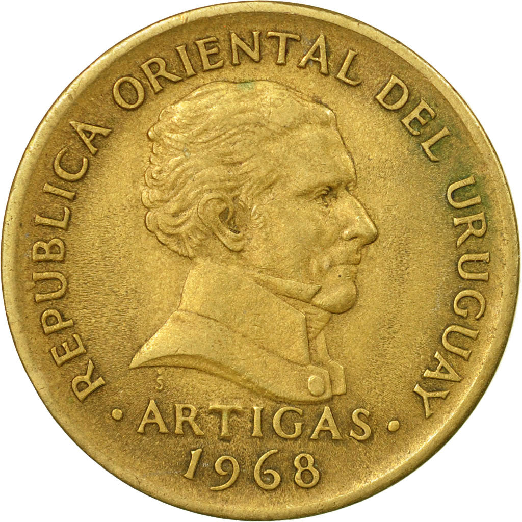 Coin, Uruguay, 10 Pesos, 1968, Santiago, EF(40-45), Nickel-brass, KM:51
