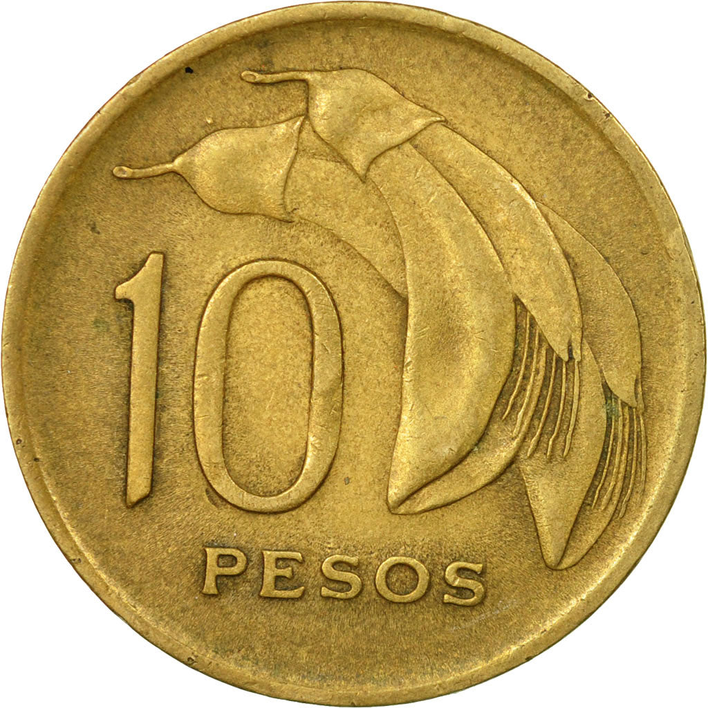 Coin, Uruguay, 10 Pesos, 1968, Santiago, EF(40-45), Nickel-brass, KM:51