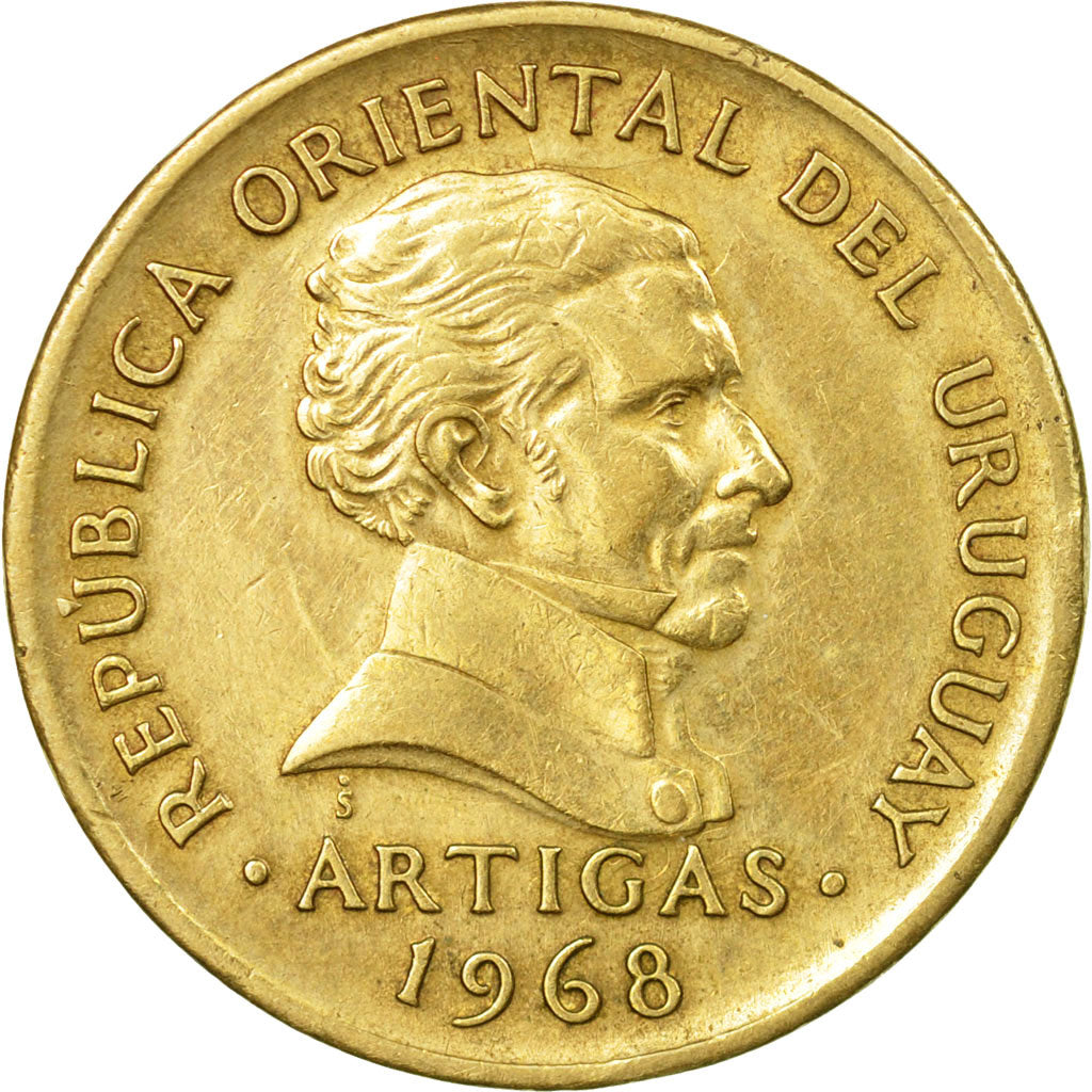 Monnaie, Uruguay, 10 Pesos, 1968, Santiago, TTB, Nickel-brass, KM:51