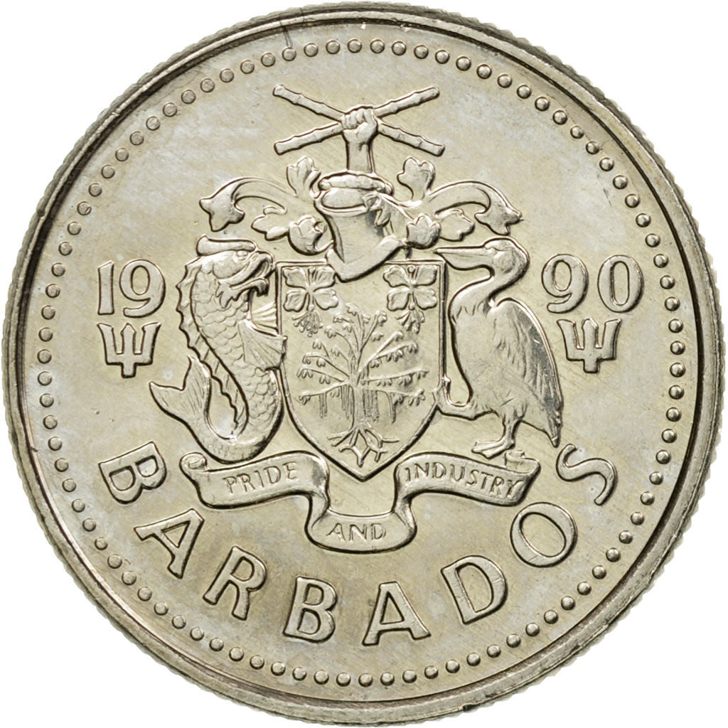 Monnaie, Barbados, 10 Cents, 1990, Franklin Mint, SUP, Copper-nickel, KM:12