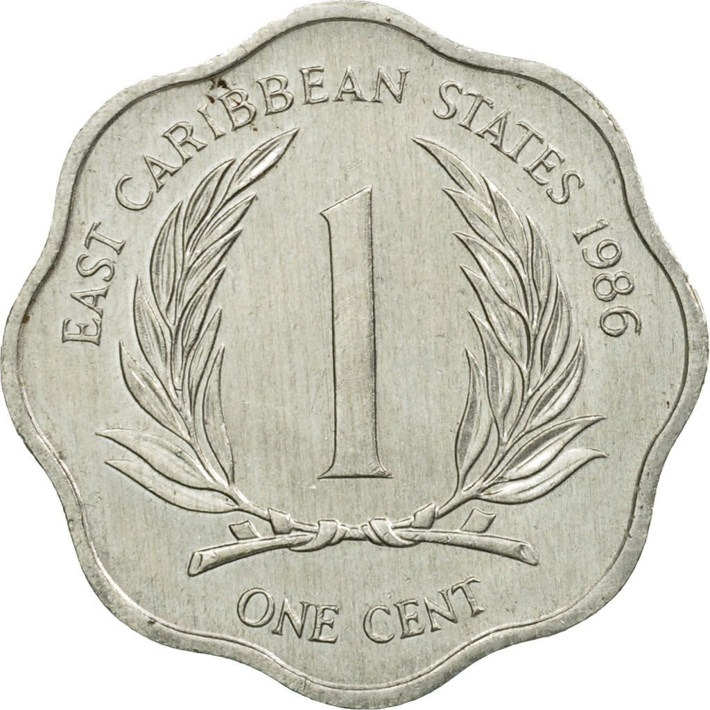Coin, East Caribbean States, Elizabeth II, Cent, 1986, EF(40-45), Aluminum