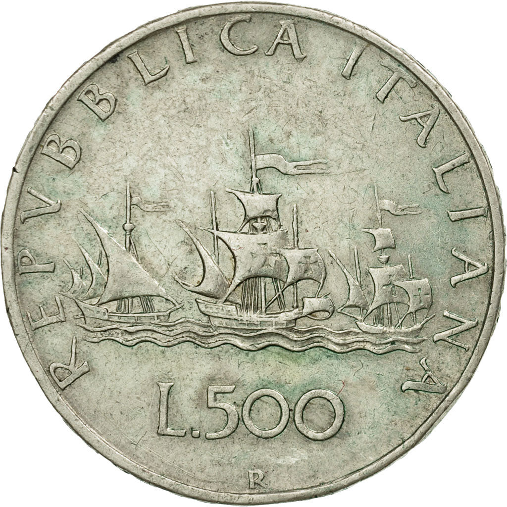 Coin, Italy, 500 Lire, 1959, Rome, EF(40-45), Silver, KM:98