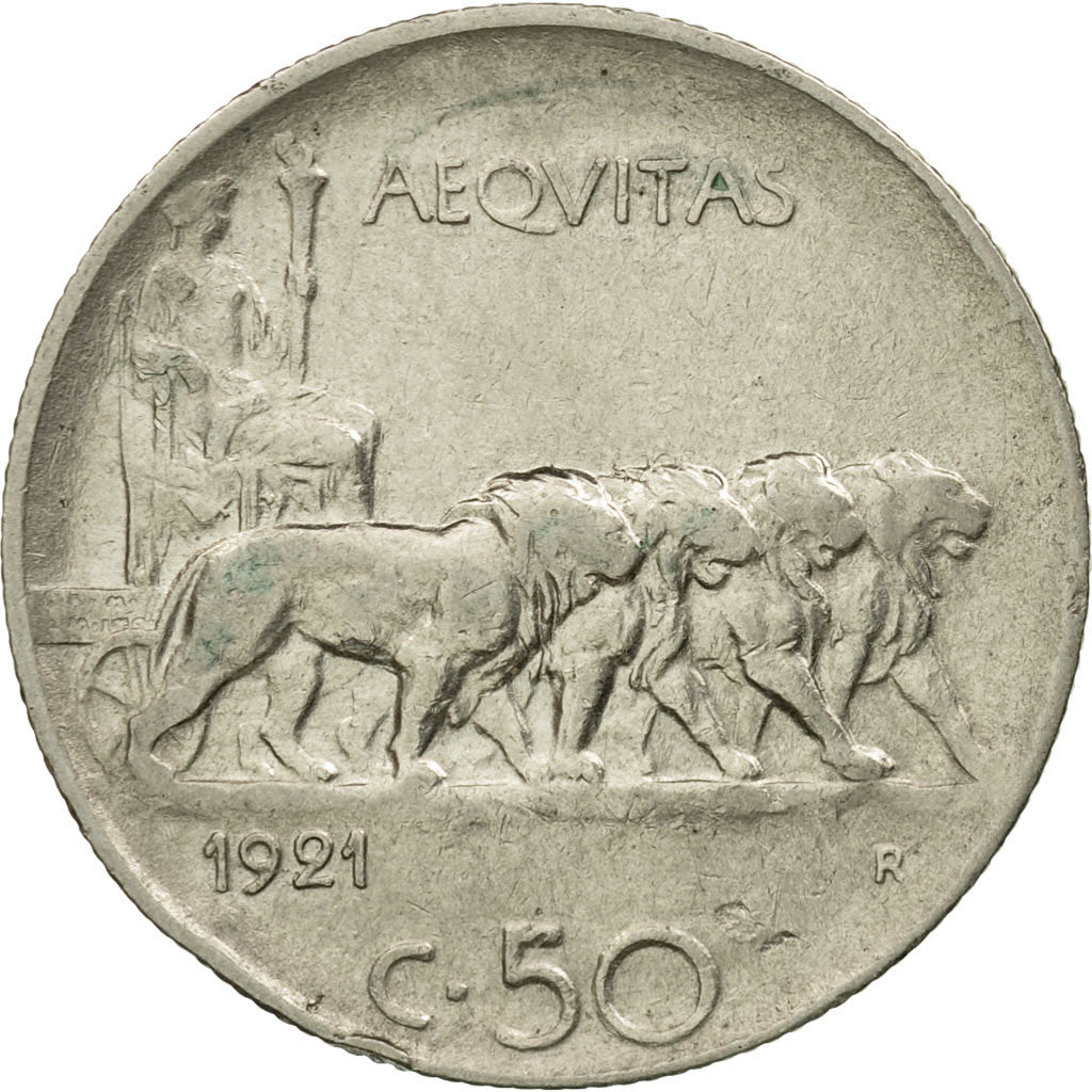 Munten, Italië, Vittorio Emanuele III, 50 Centesimi, 1921, Rome, ZF, Nickel
