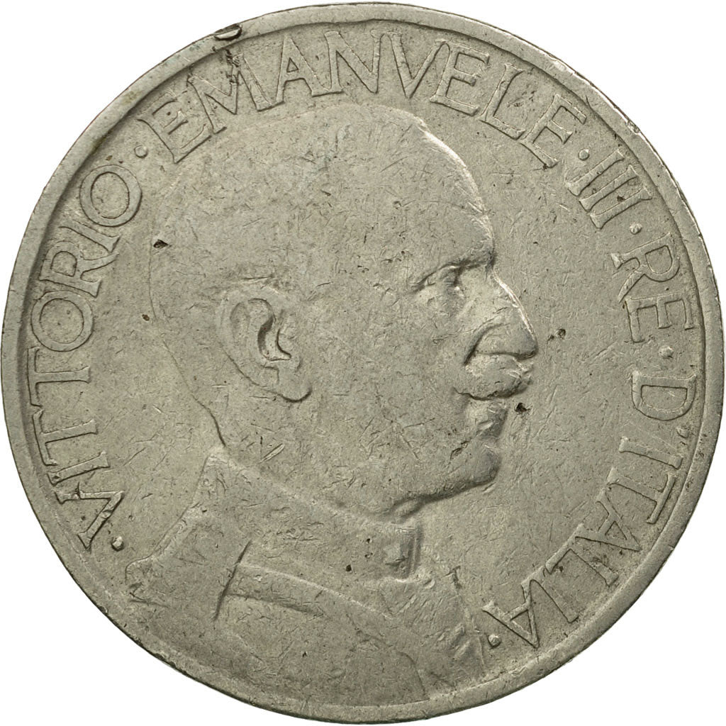 Moneta, Włochy, Vittorio Emanuele III, 2 Lire, 1923, Rome, VF(30-35), Nikiel