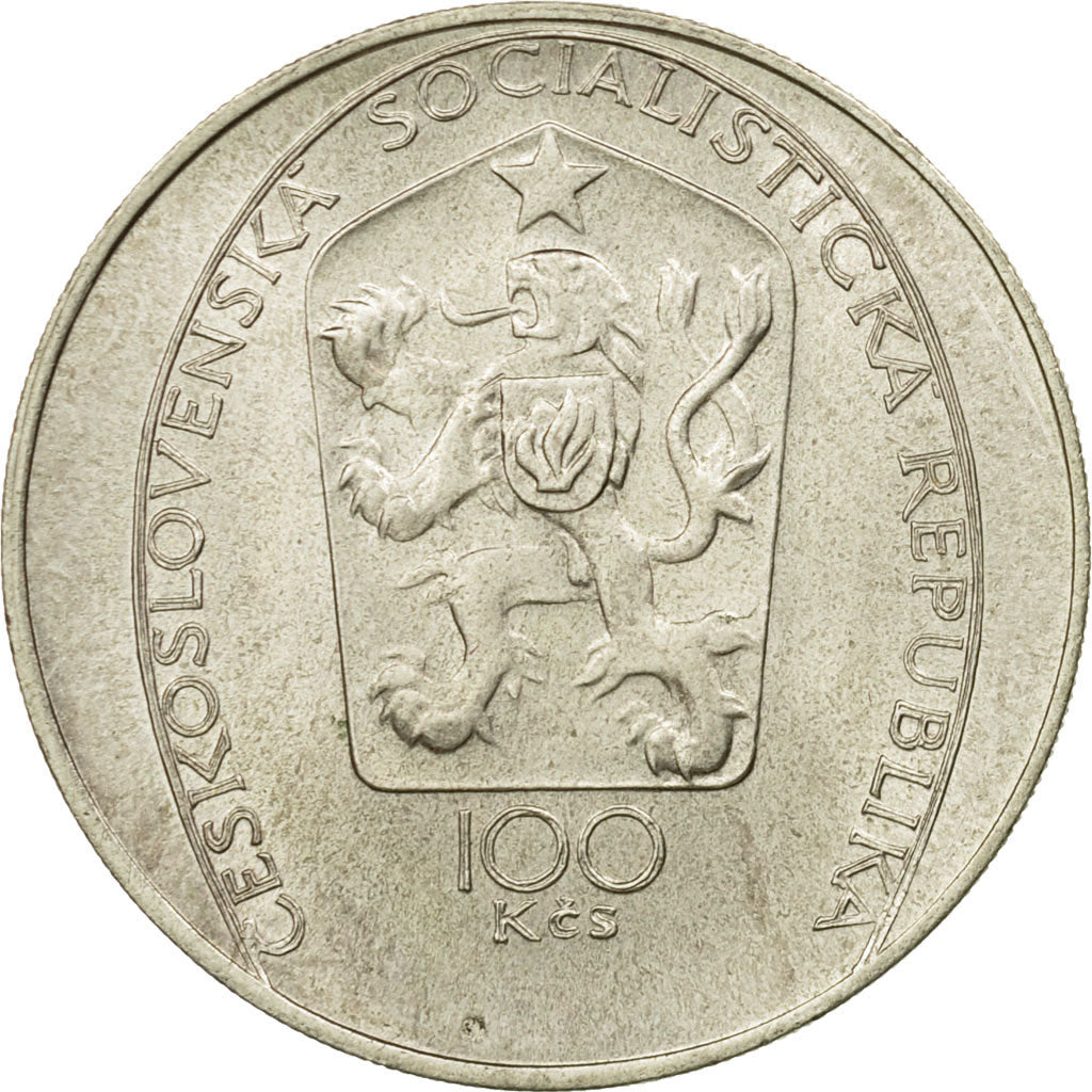 Coin, Czechoslovakia, 100 Korun, 1985, MS(63), Silver, KM:120