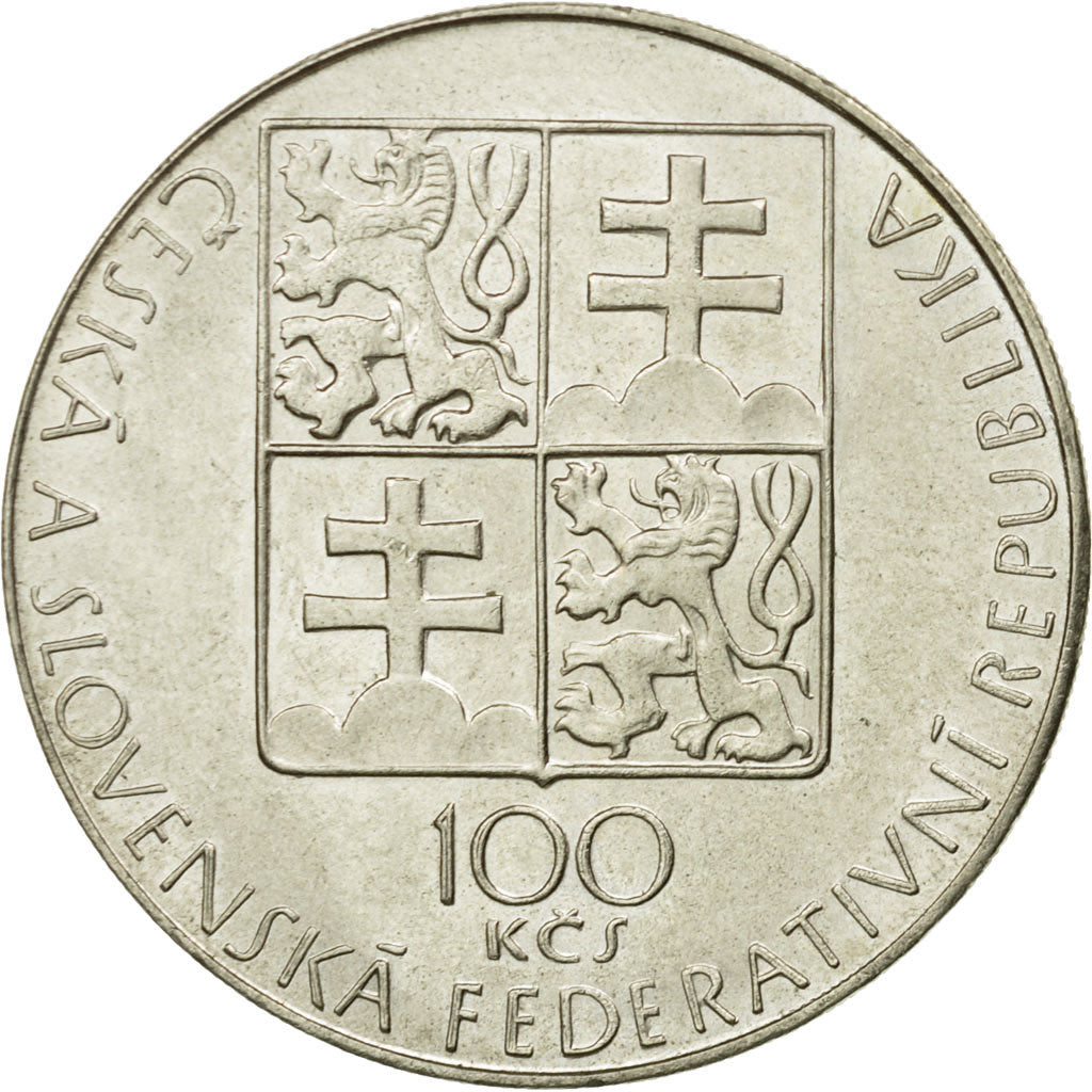 Coin, Czechoslovakia, 100 Korun, 1990, MS(63), Silver, KM:142