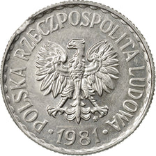 Munten, Polen, Zloty, 1981, Warsaw, ZF, Aluminium, KM:49.1