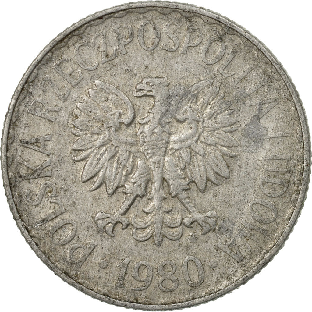 Moneta, Polska, Zloty, 1980, Warsaw, EF(40-45), Aluminium, KM:49.1