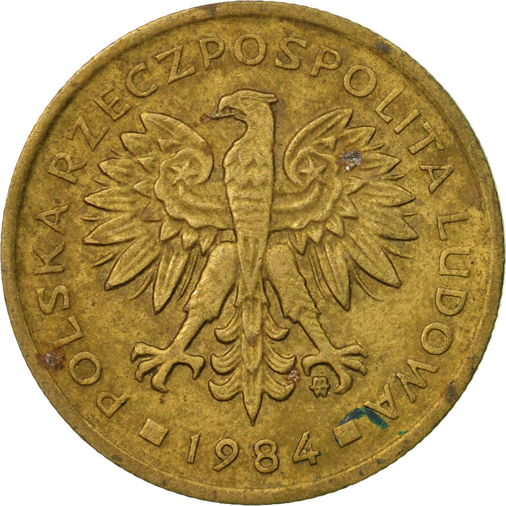 Coin, Poland, 2 Zlote, 1984, Warsaw, EF(40-45), Brass, KM:80.1