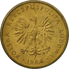 Coin, Poland, 2 Zlote, 1986, Warsaw, EF(40-45), Brass, KM:80.2