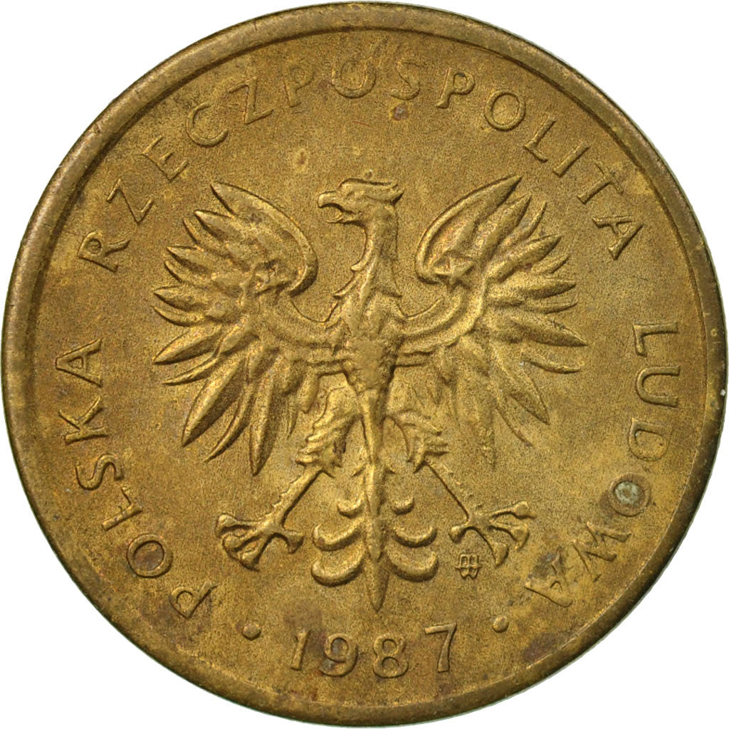 Coin, Poland, 2 Zlote, 1987, Warsaw, EF(40-45), Brass, KM:80.2