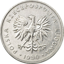 Coin, Poland, 5 Zlotych, 1990, Warsaw, EF(40-45), Aluminum, KM:81.3