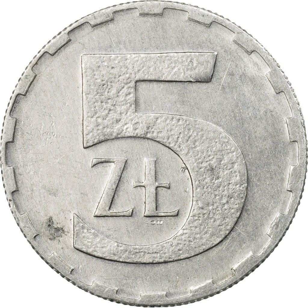 Coin, Poland, 5 Zlotych, 1990, Warsaw, EF(40-45), Aluminum, KM:81.3