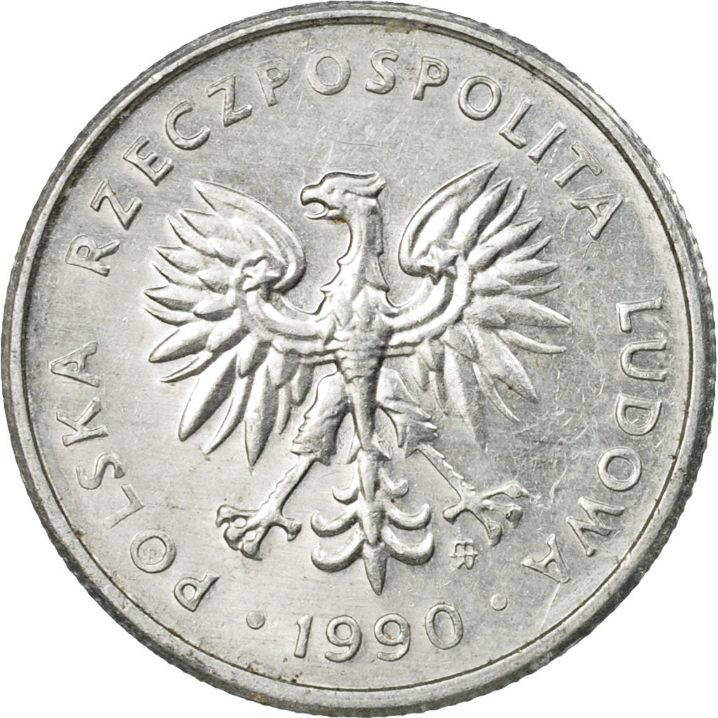 Coin, Poland, 2 Zlote, 1990, Warsaw, EF(40-45), Aluminum, KM:80.3