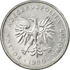 Coin, Poland, 2 Zlote, 1990, Warsaw, EF(40-45), Aluminum, KM:80.3