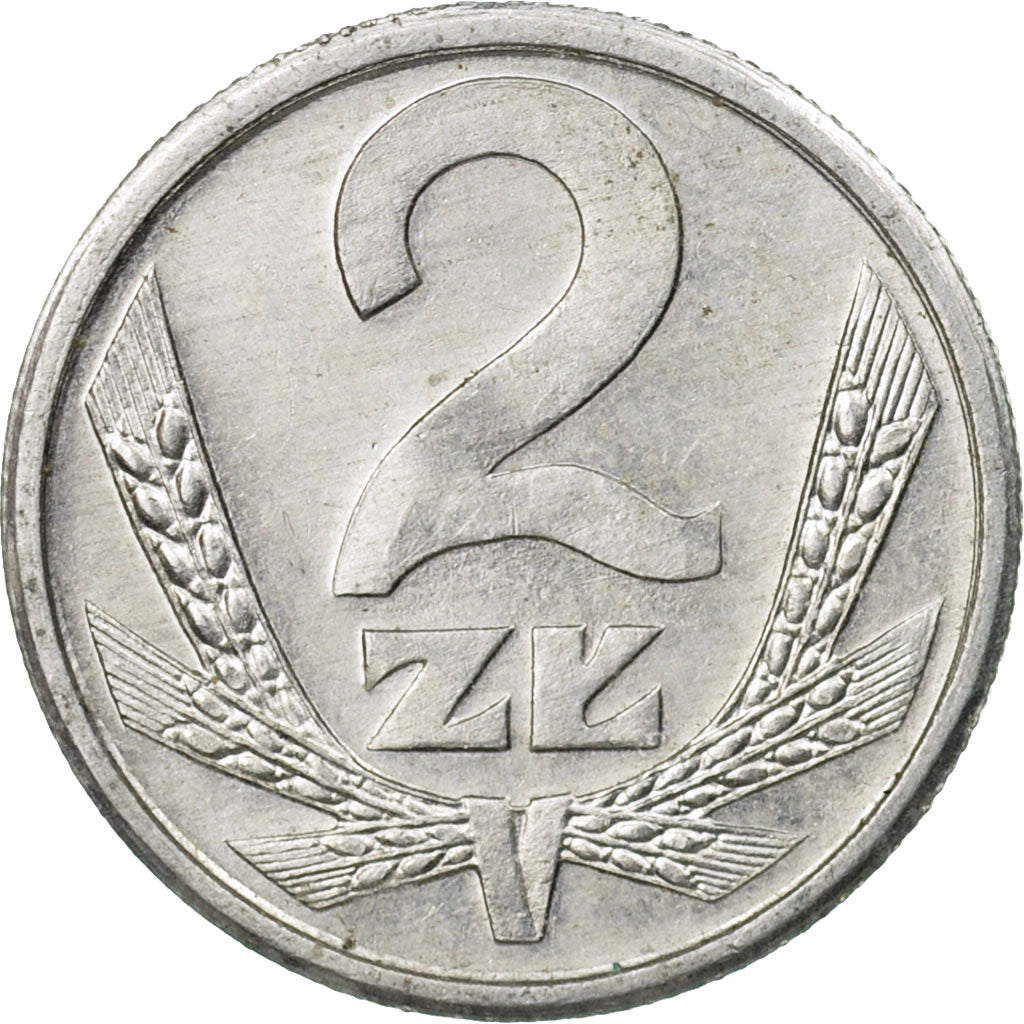 Coin, Poland, 2 Zlote, 1990, Warsaw, EF(40-45), Aluminum, KM:80.3