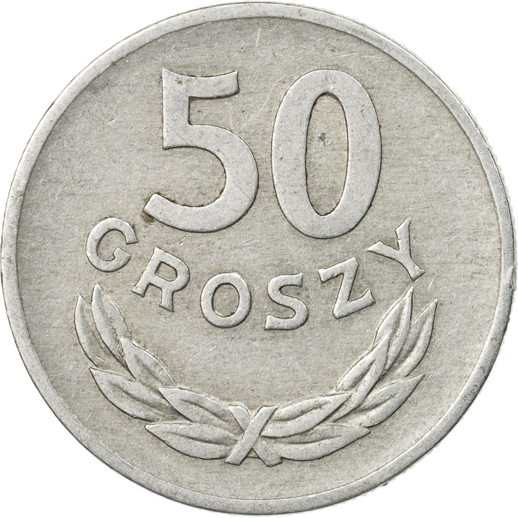 Coin, Poland, 50 Groszy, 1970, Warsaw, EF(40-45), Aluminum, KM:48.1