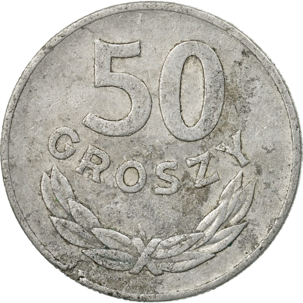 Moneta, Polonia, 50 Groszy, 1975, Warsaw, MB+, Alluminio, KM:48.1