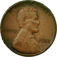 Coin, United States, Lincoln Cent, Cent, 1958, U.S. Mint, Philadelphia