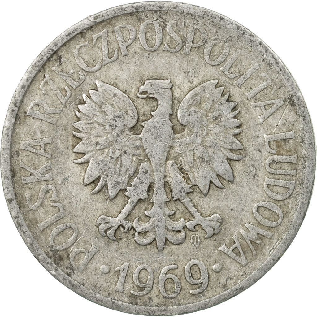 Moneta, Polonia, 20 Groszy, 1969, Warsaw, MB, Alluminio, KM:A47