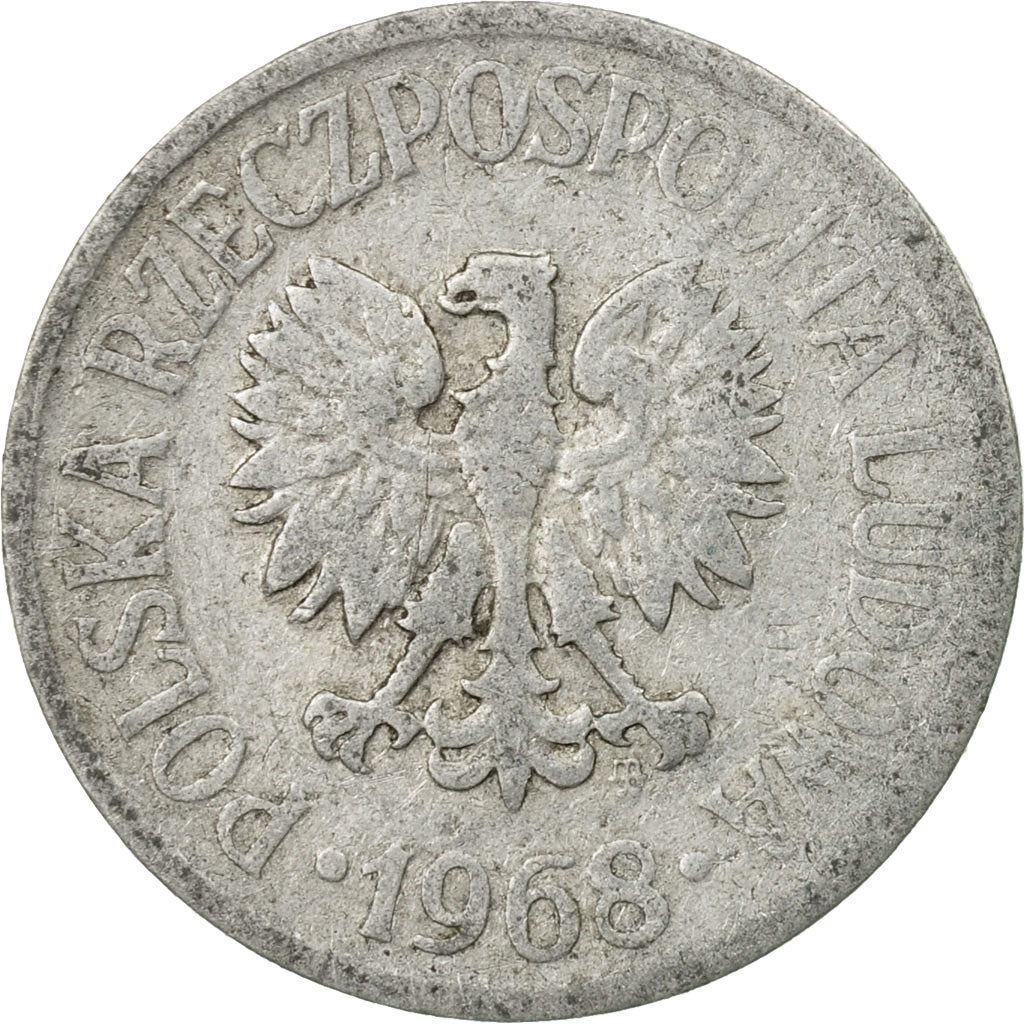 Coin, Poland, 20 Groszy, 1968, Warsaw, VF(20-25), Aluminum, KM:A47