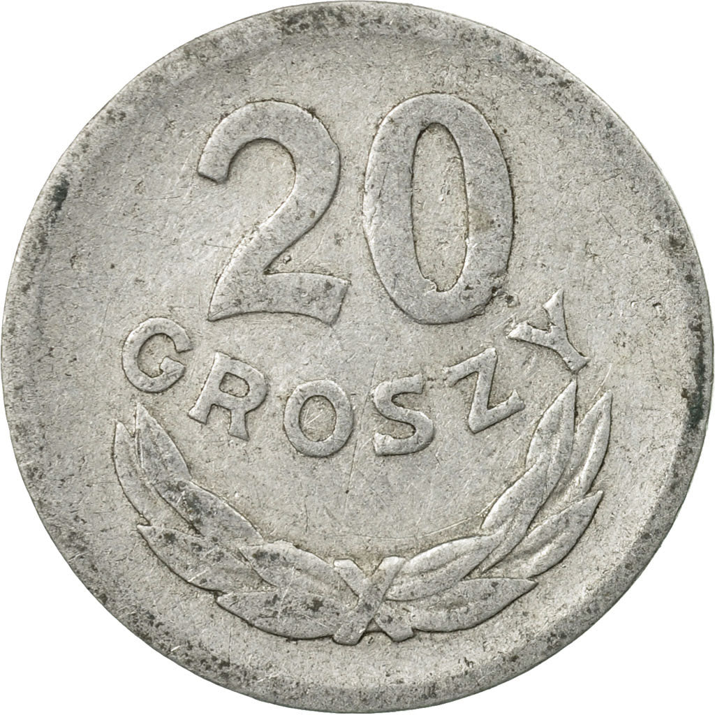 Coin, Poland, 20 Groszy, 1968, Warsaw, VF(20-25), Aluminum, KM:A47
