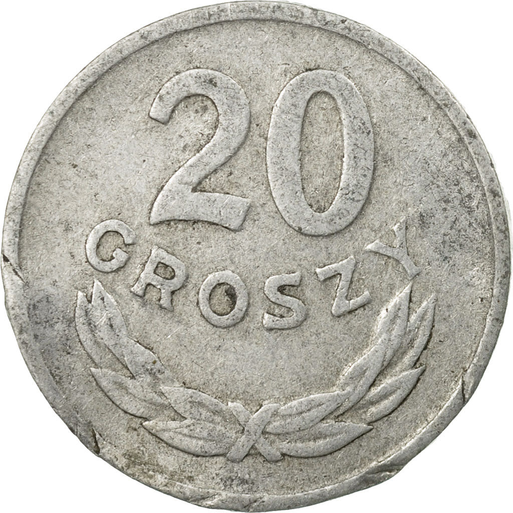Moneta, Polonia, 20 Groszy, 1966, Warsaw, MB, Alluminio, KM:A47