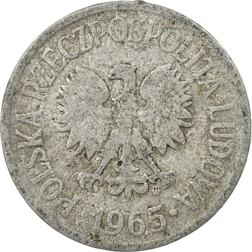 Coin, Poland, 20 Groszy, 1965, Warsaw, VF(20-25), Aluminum, KM:A47