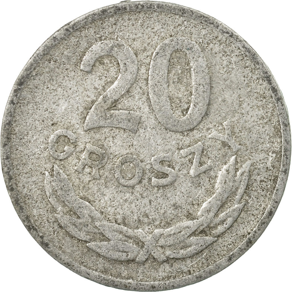 Coin, Poland, 20 Groszy, 1965, Warsaw, VF(20-25), Aluminum, KM:A47