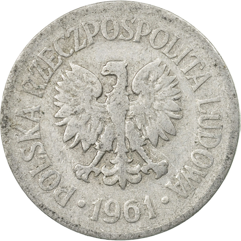Coin, Poland, 20 Groszy, 1961, Warsaw, VF(30-35), Aluminum, KM:A47