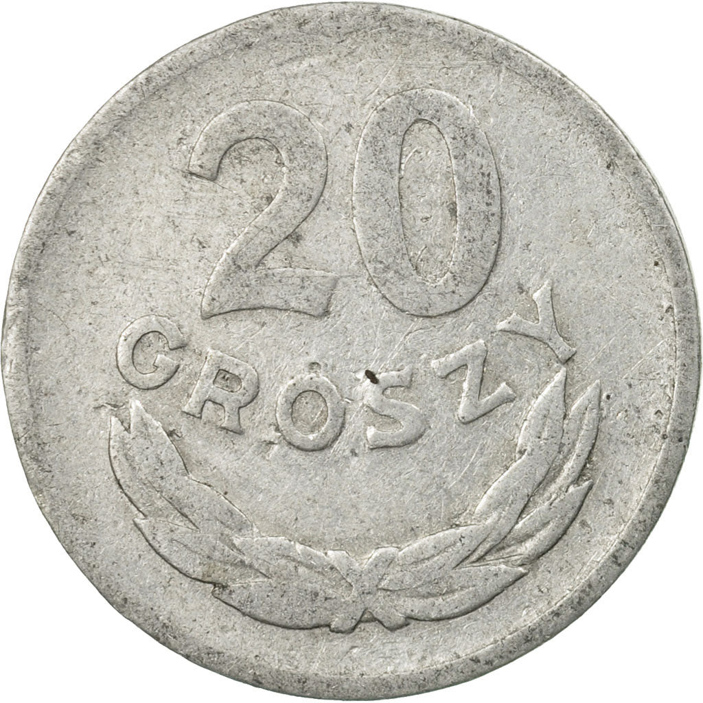 Coin, Poland, 20 Groszy, 1961, Warsaw, VF(30-35), Aluminum, KM:A47