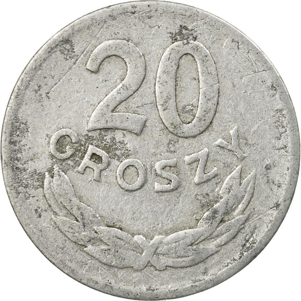 Moneta, Polonia, 20 Groszy, 1949, Warsaw, B+, Alluminio, KM:43a