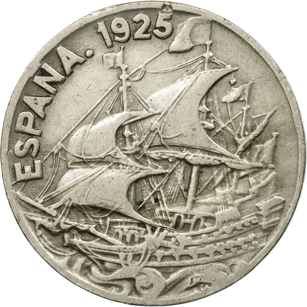 Coin, Spain, Alfonso XIII, 25 Centimos, 1925, Madrid, EF(40-45), Copper-nickel