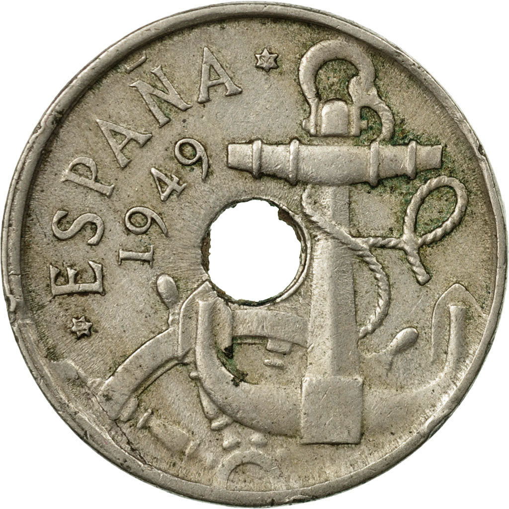 Coin, Spain, Francisco Franco, caudillo, 50 Centimos, 1954, EF(40-45)