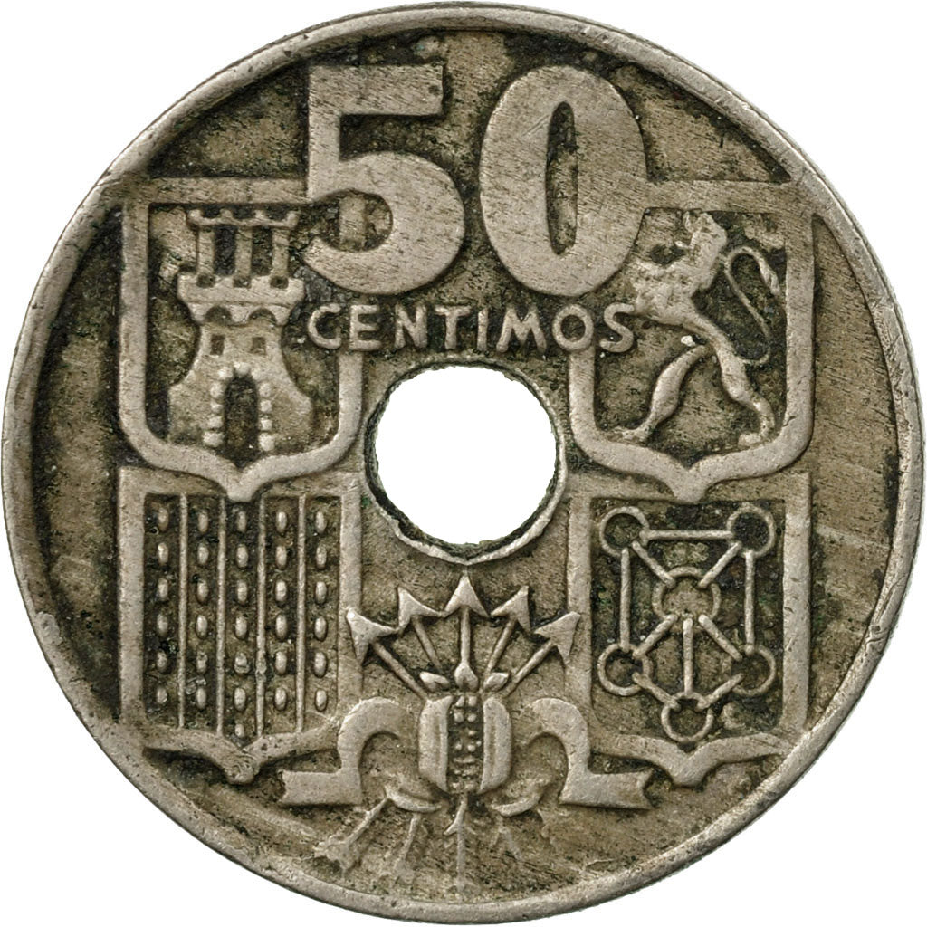 Coin, Spain, Francisco Franco, caudillo, 50 Centimos, 1956, EF(40-45)