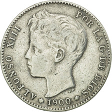 Coin, Spain, Alfonso XIII, Peseta, 1900, Madrid, EF(40-45), Silver, KM:706