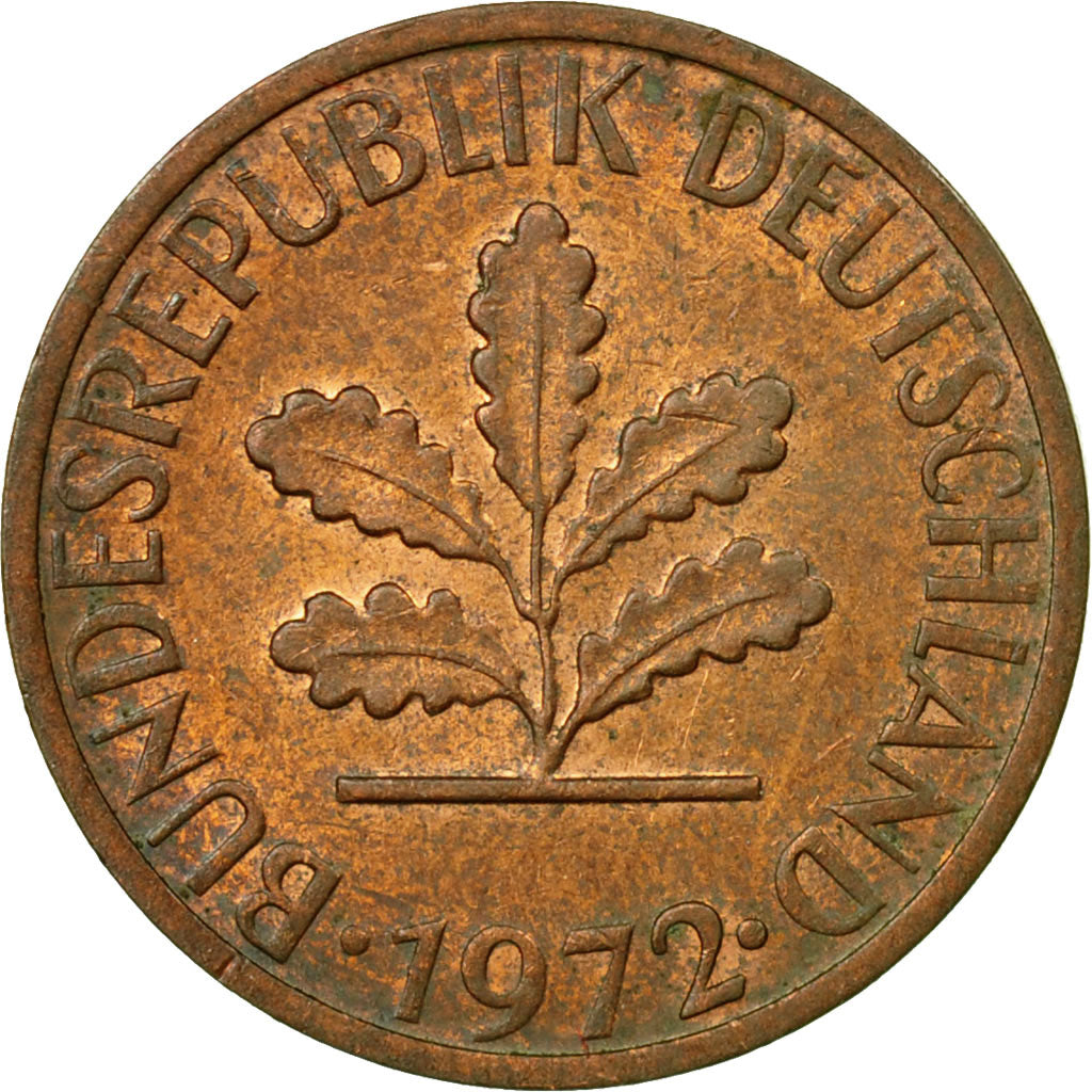 Moneta, GERMANIA - REPUBBLICA FEDERALE, Pfennig, 1972, Karlsruhe, BB, Acciaio