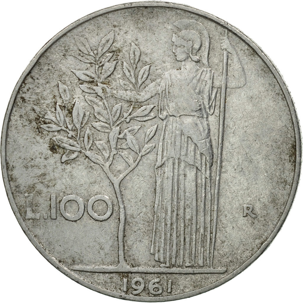 Coin, Italy, 100 Lire, 1961, Rome, EF(40-45), Stainless Steel, KM:96.1