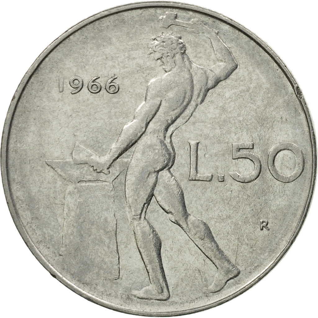 Monnaie, Italie, 50 Lire, 1966, Rome, TTB, Stainless Steel, KM:95.1